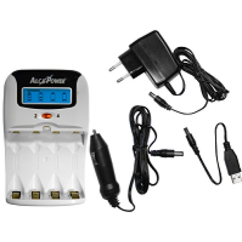 CARICAPILE NIMH 4P STILO/MINILO INGRESSO 220-USB-12VDC